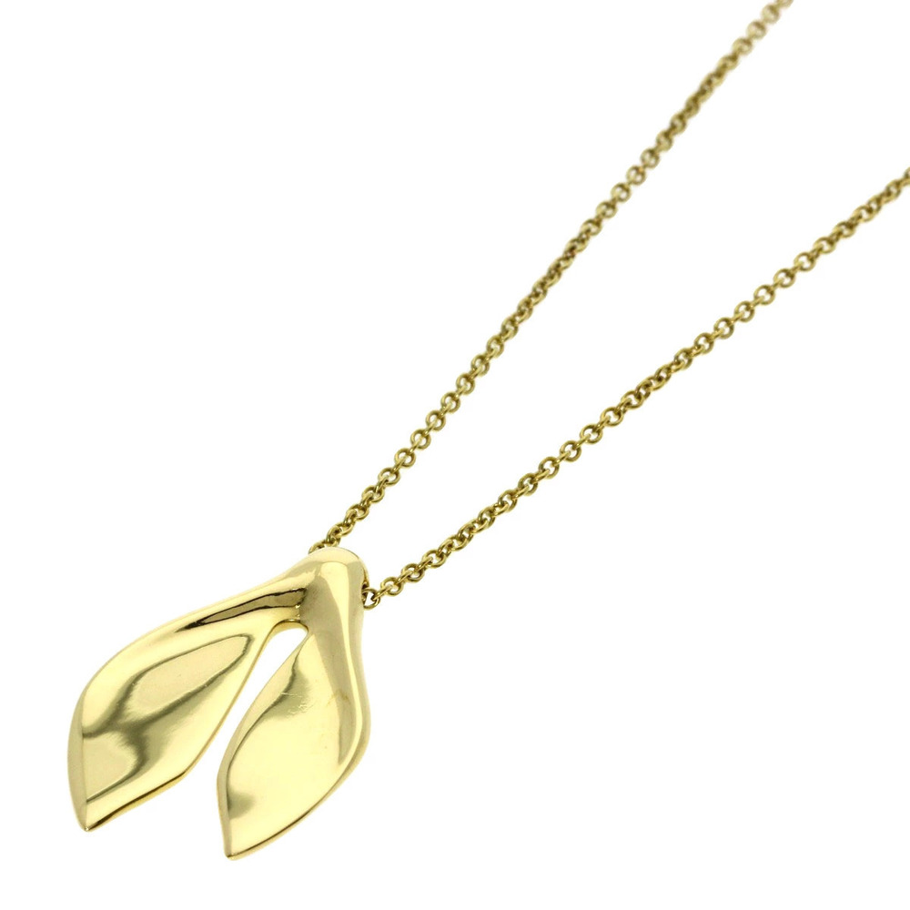 Tiffany Co Whale Tail Necklace Yellow Gold